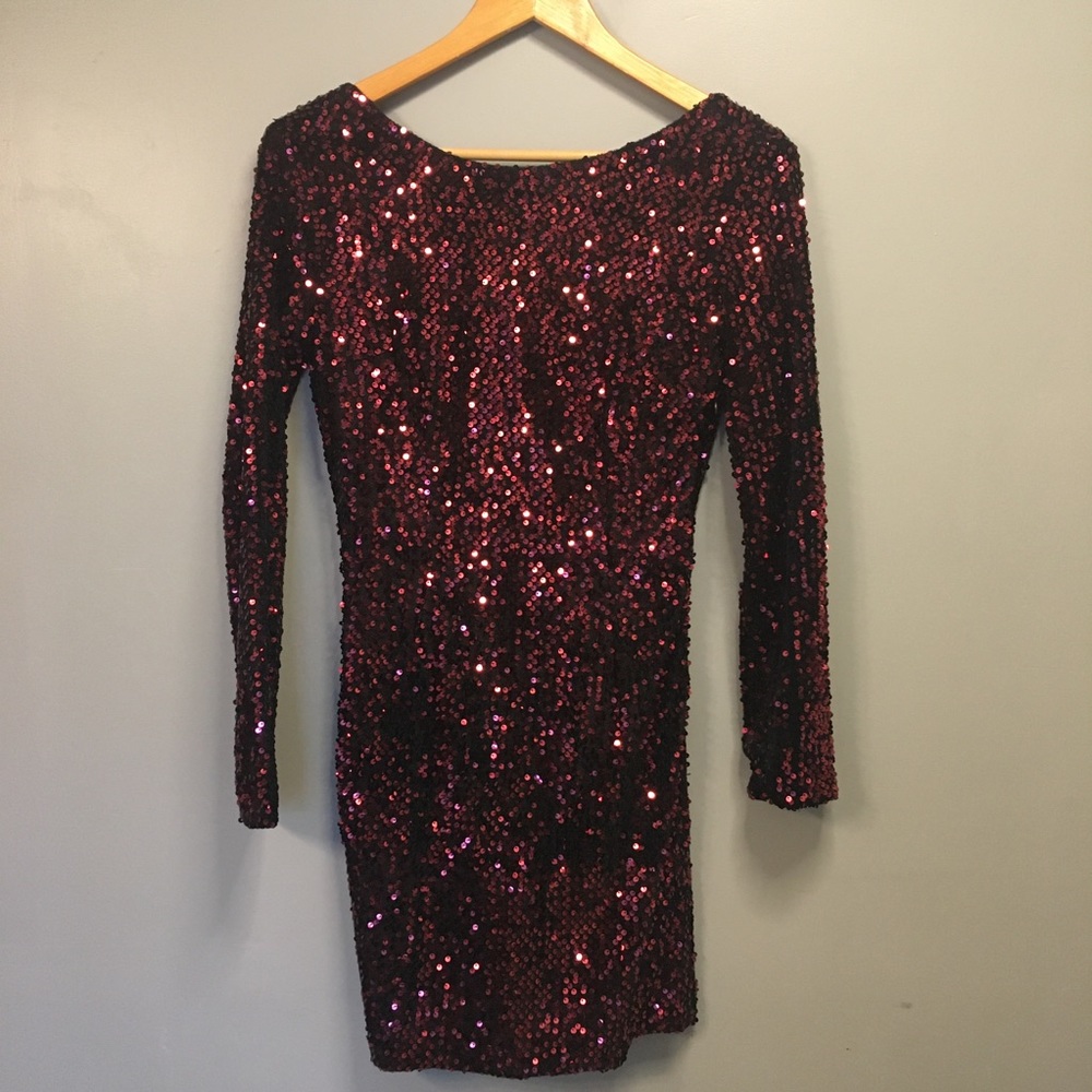 Sheinside Sequin Backless Dress